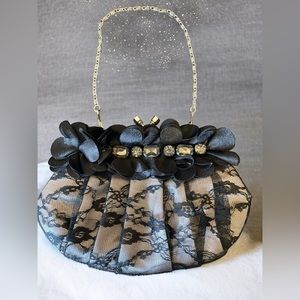 Black Lace Evening Clutch